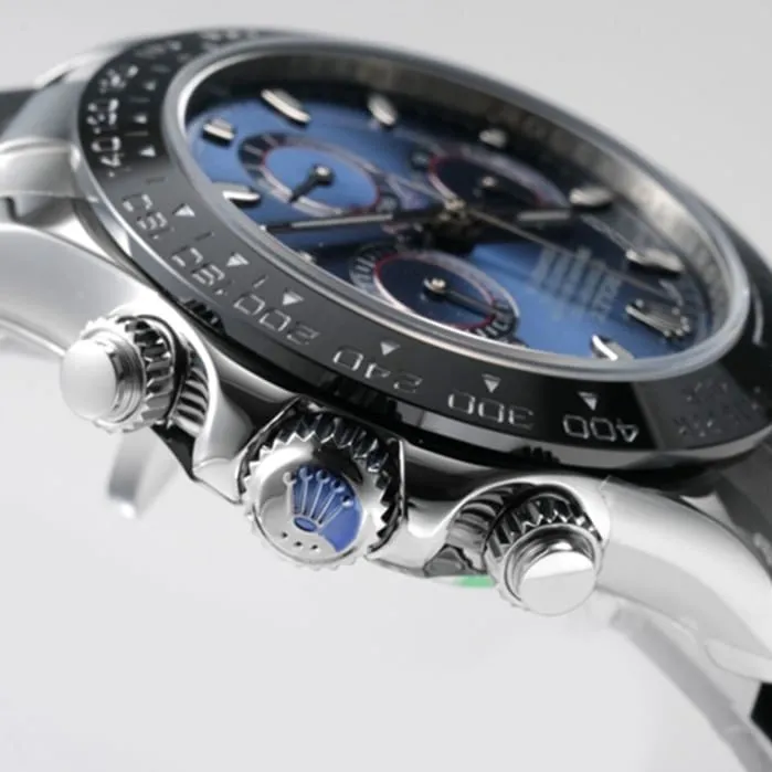Top-tier watch Rolex men's blue dial Cosmograph Daytona watch front view