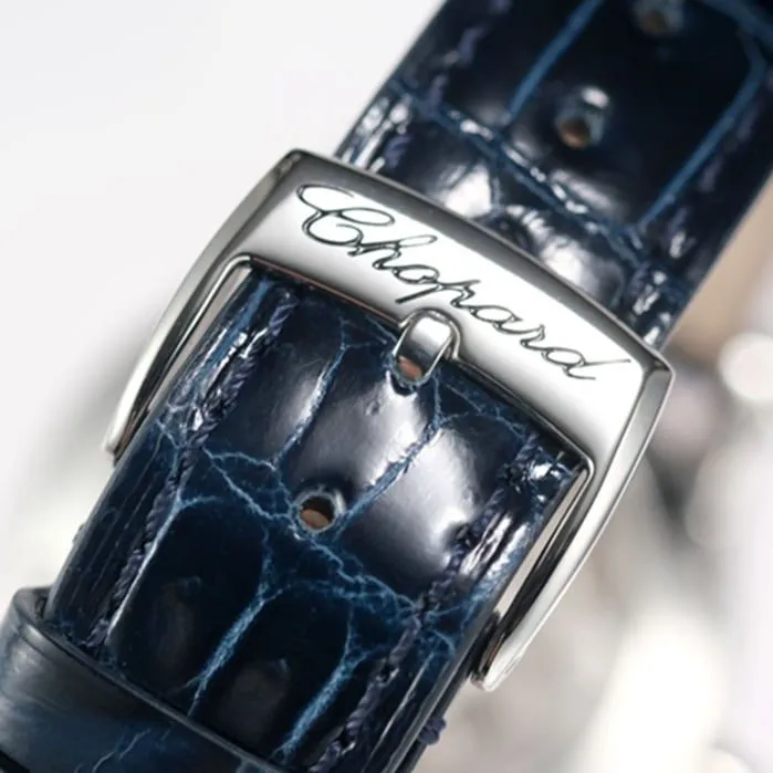 top-tier watch Chopard women's blue dial blue belt happy diamond series watch movement picture