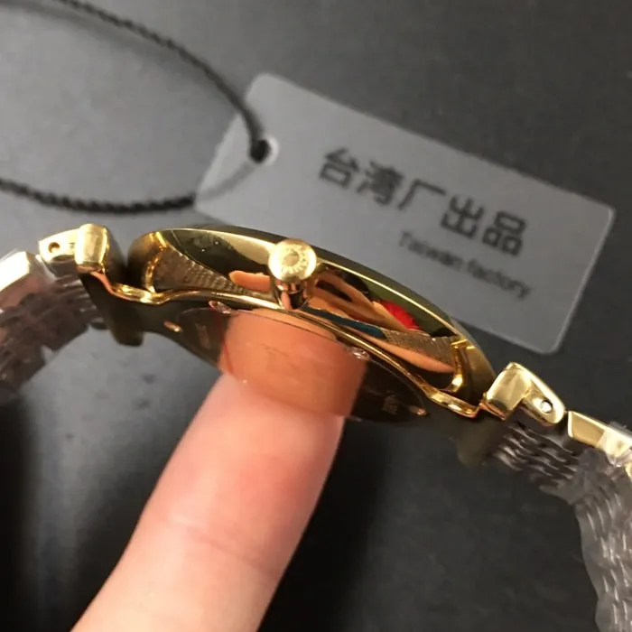 Top-tier watch Longines couple white dial gold belt Jialan series steel braceletquartz watch back cover picture