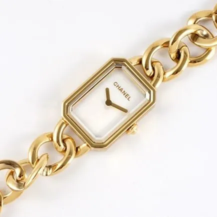 top-tier replicaChanel women's white dial gold steel braceletquartz watch detail shots