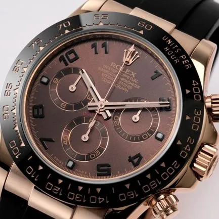 Top-tier replicaRolex men's black dialrubber strap popular Cosmograph Daytona automatic movement watch back cover picture