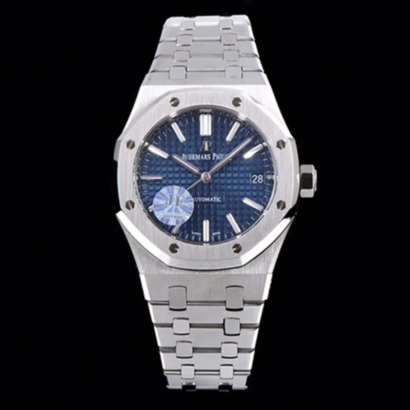 top-tier watch Audemars Piguet men's blue dial mechanical steel bracelet watch clasp picture