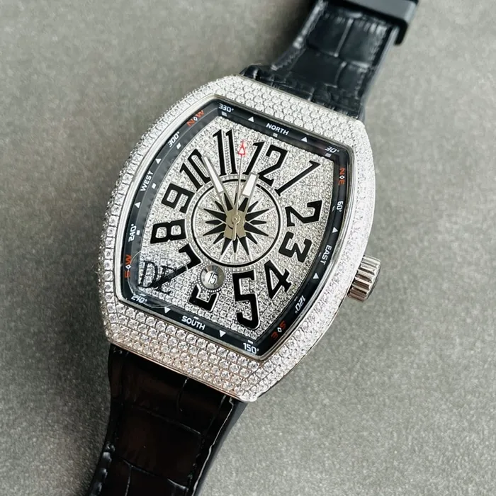 top-tier watch Frank Muller men's white dialV45 SC DT series fully automatic movement watch clasp picture
