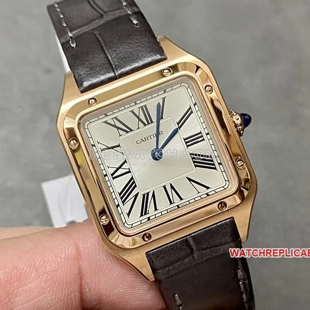 F1 factory Cartier Santos super A silver plate rose gold small WGSA0022 front real picture