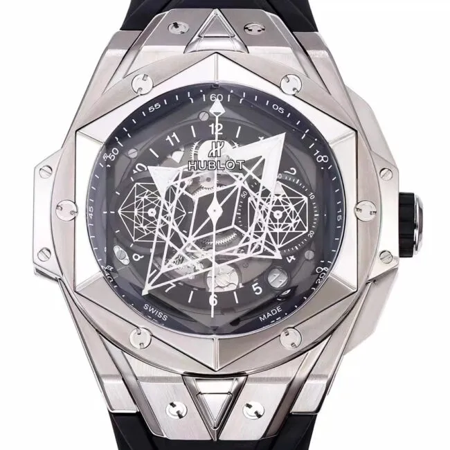 Big factory high-quality replicaBBF extreme replicaHublot watch black dial Hublot's most popular brand new tattoo second generation watch front view