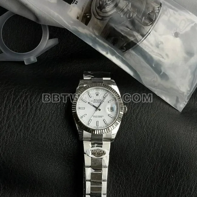 WKD Factory Watch Logograph Rolex 41mm White Dial 126331 Front Real Product Photos