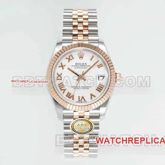 ARF FactoryRolex log 1:1super clonewhite dial31mm gold five-grid chain link278271side live photo