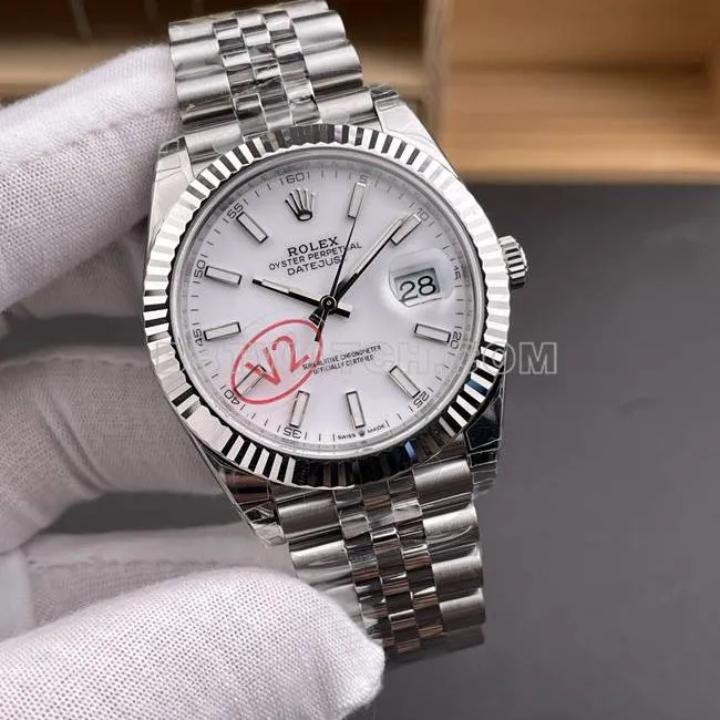 Watch VS Factory Log Rolexwhite dial3235 mechanical 41mmfront live photo