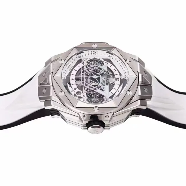 top-tiersuper cloneBBFHublot watch brand new Hublot most popular white steel model front view