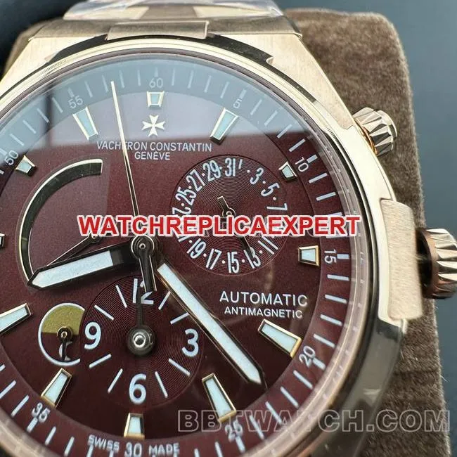 Top collectible watches Across The Sea 9F Vacheron Constantin Rose Gold Dark Brown Plate Mechanical 47450 Front Actual Picture