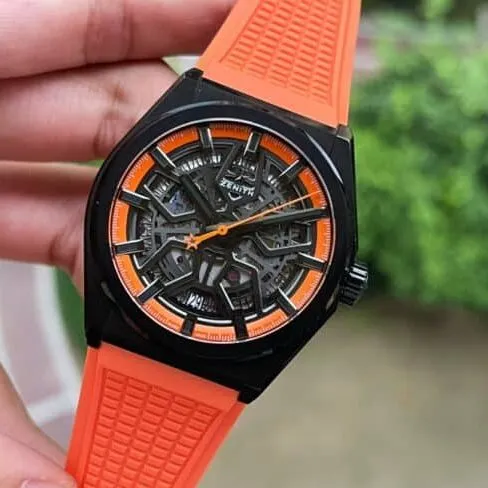 top-tiersuper cloneLF Zenith black dialDEFY series new upgraded version of men's watch front view