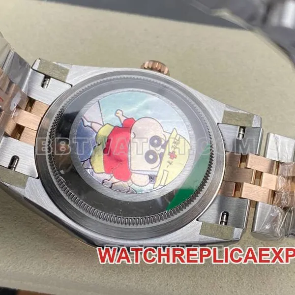 Rolex1:1replica watch ARF FactoryDatejust gray plate 36mm rose goldsteel bracelet caseback live photo