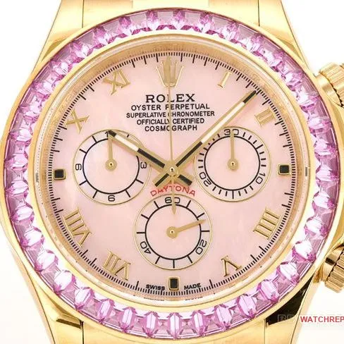 top-tier watch RolexDaytona pink mother-of-pearl discdiamond bezel116519front live photo