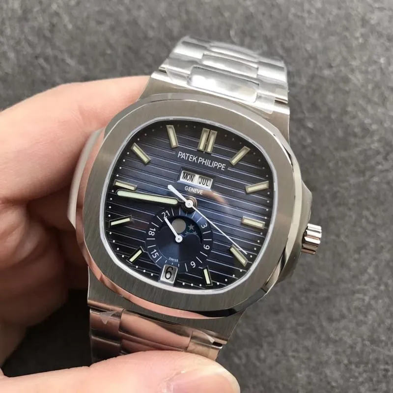 V9 Factory Patek Philippe Nautilus 5726 Top Men's Mechanical Watch Blue Dial Front View