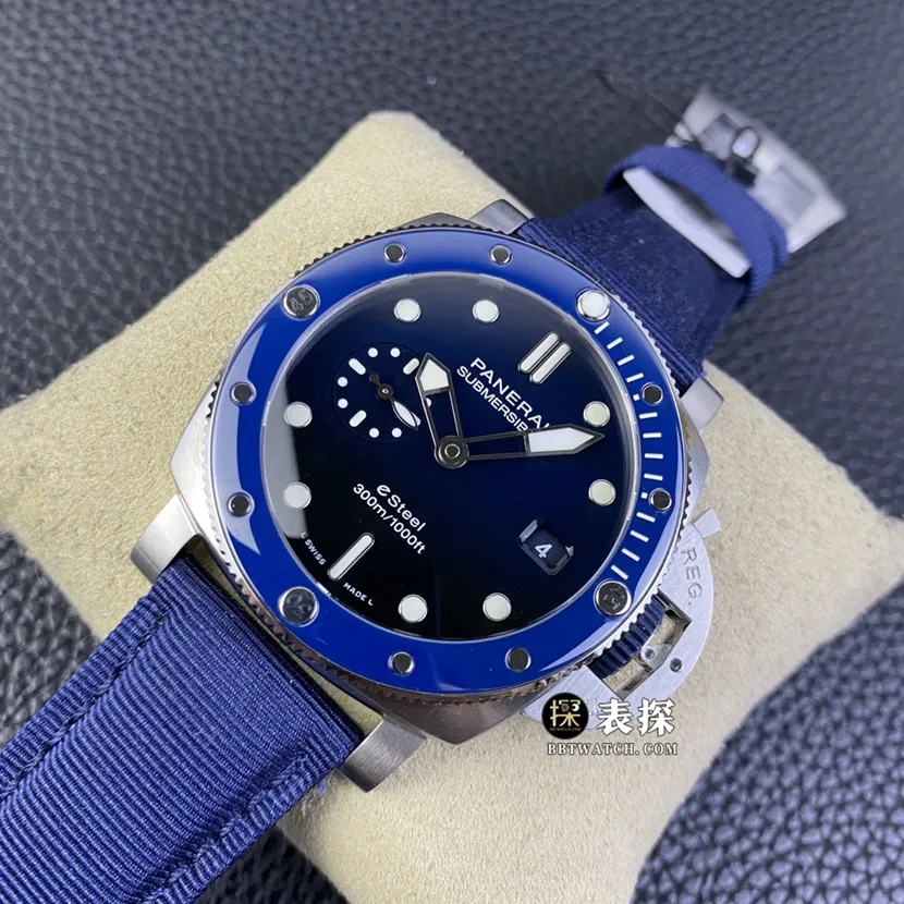 SBF Factory Panerai Submersible PAM01289 Super A Watch Men's Dark Blue Dial Leather Strap With Real Shots Pictures and Price