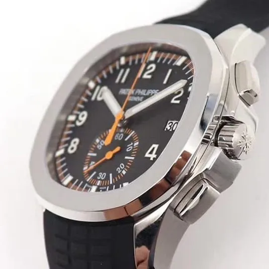 OM Factorytop-tierhigh-quality replicaPatek Philippe grenade chronograph watch new 5968A-001 integrated movement watch black rubber braceletbracelet picture