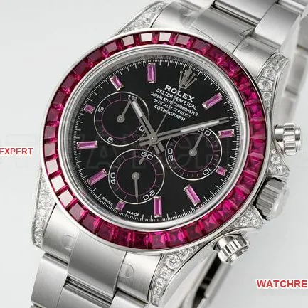 collectible watch DaytonaPPM factory Rolexblack dial Moissanite diamond bezelbraceletlive photos