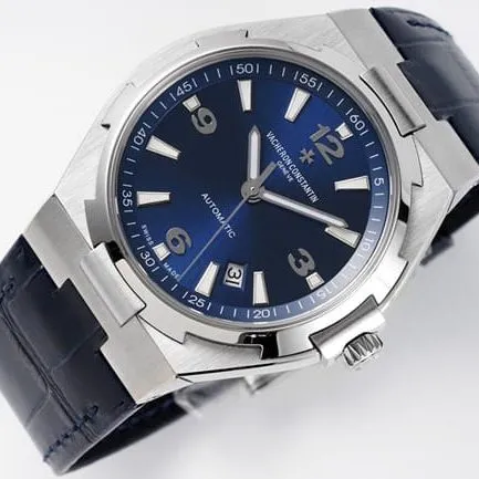 8F factory top-tier watch Vacheron Constantinautomatic movement Across the World series men's blue dialsteel bracelet watch side view