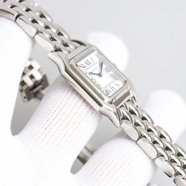 top-tier replicaCartiersuper clone3WF factory women's white dialsteel bracelet cheetah series quartz watch side view