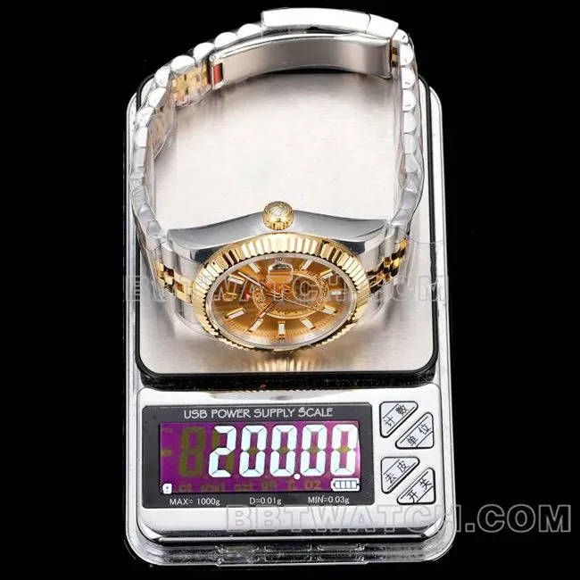 watch RolexAR+ factory pilot gold plate mechanical room gold side live photo