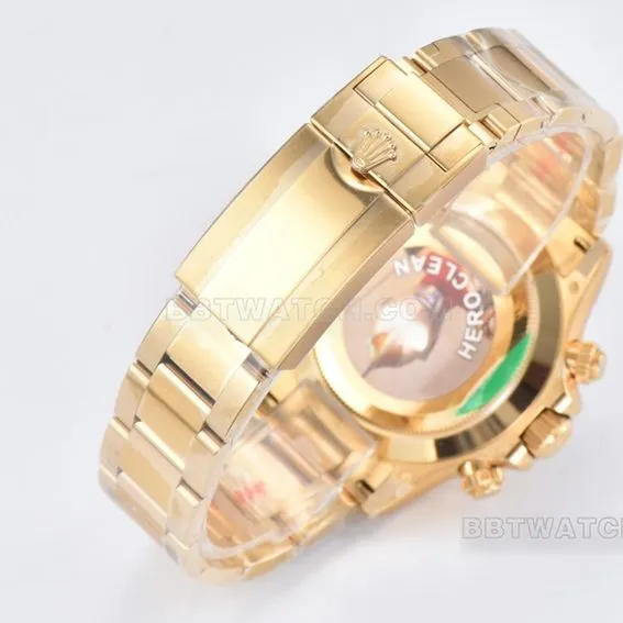 Factory C RolexDaytonatop-tier 1:1high-quality replicablack dialyellow goldsteel bracelet model m116508-0008braceletlive photos