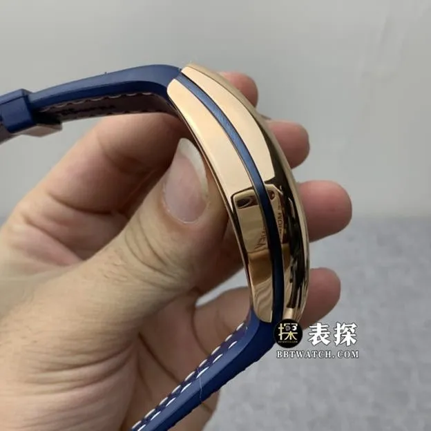ABF men's Frank Muller watch blue dial gold leather strap model bracelet picture