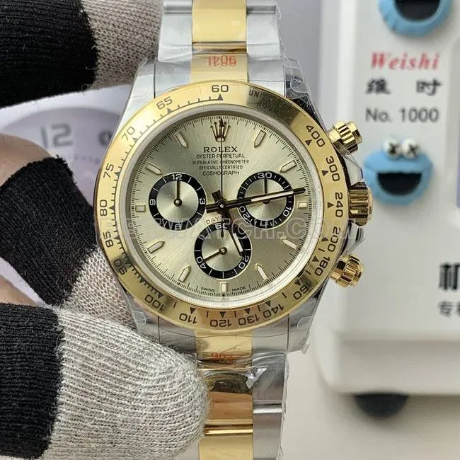 QF factory collectible watch Rolex Daytona gold plate 4131 mechanical gold bracelet wearing live photos