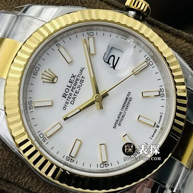 VS FactoryRolexDatejusttop-tier watch men's white dial gold steel bracelet picture and price caseback live photo