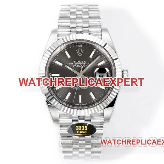 top-tier watch JF factory log Rolex gray plate 3235 mechanical 41mm movementlive photos