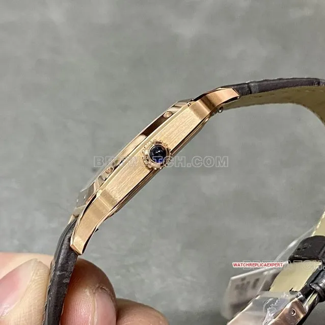 F1 factory Cartier Santos top-tier 1:1high-quality replicasilver dialrose gold medium size WGSA0021front live photo