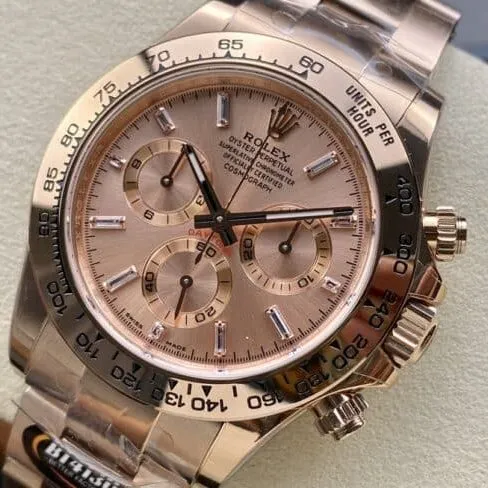 top-tiersuper cloneBTRolex full rose goldDaytona4130movement904stainless steel men's watch front view