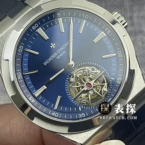 BBR factory Vacheron Constantin top-tier watch men's blue dialtourbillonleather strap caseback live photo