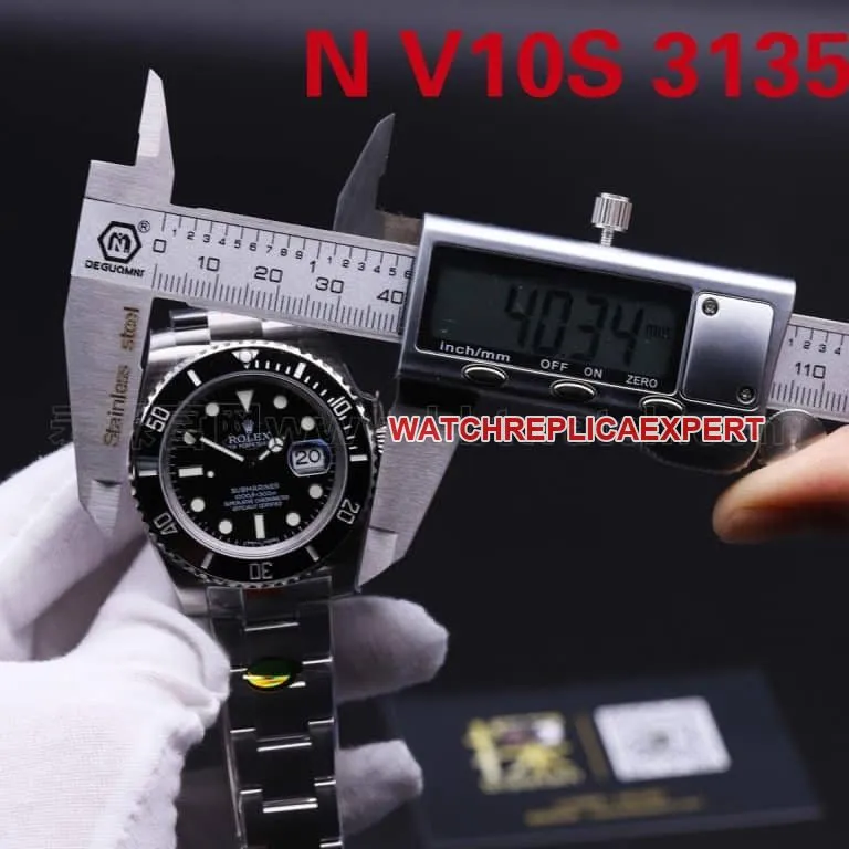 Rolex Black Submariner Watch ZZ Factory vs N Factory V10s Comparison Review with Size Chart