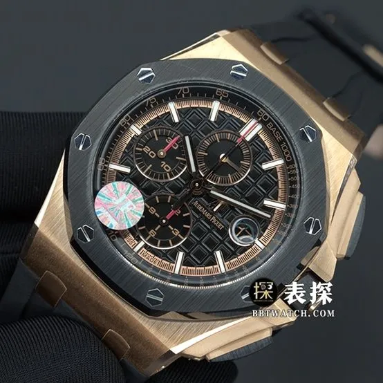 JF factory Audemars PiguetRoyal Oak offshore type 26400top-tier 1:1high-quality watch men's black dial rubber model pictures and prices front live photo