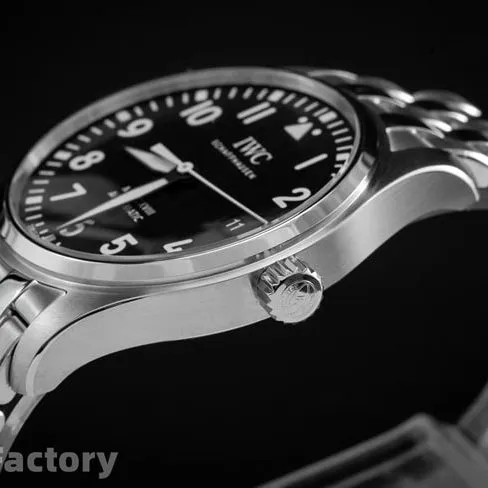 V7 factory IWC top-tier watch men's black dialsteel bracelet mechanical ultimate version mark eighteen series watch detail shots