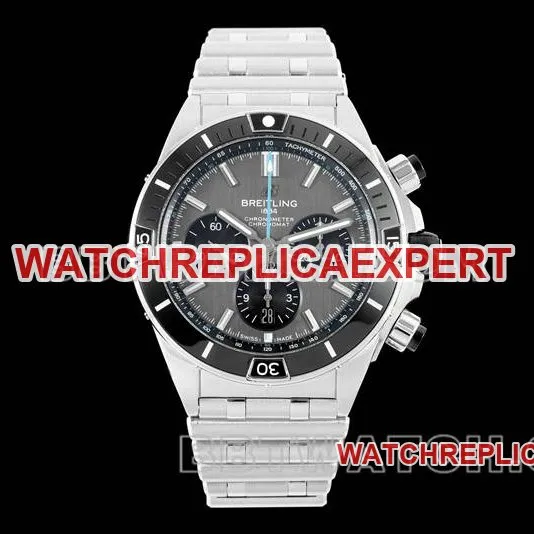 Breitling top collectible watches TF factory mechanical chronograph gray disk 44mm steel strap models strap real picture