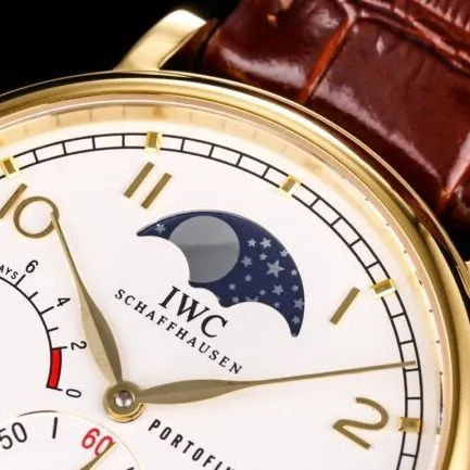 top-tiersuper cloneTWAIWC Portofino series white dialIW516409 see-through bottom watch side view