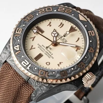 Rolextop-tier watch men's white dial nylon strap full automatic movement front view
