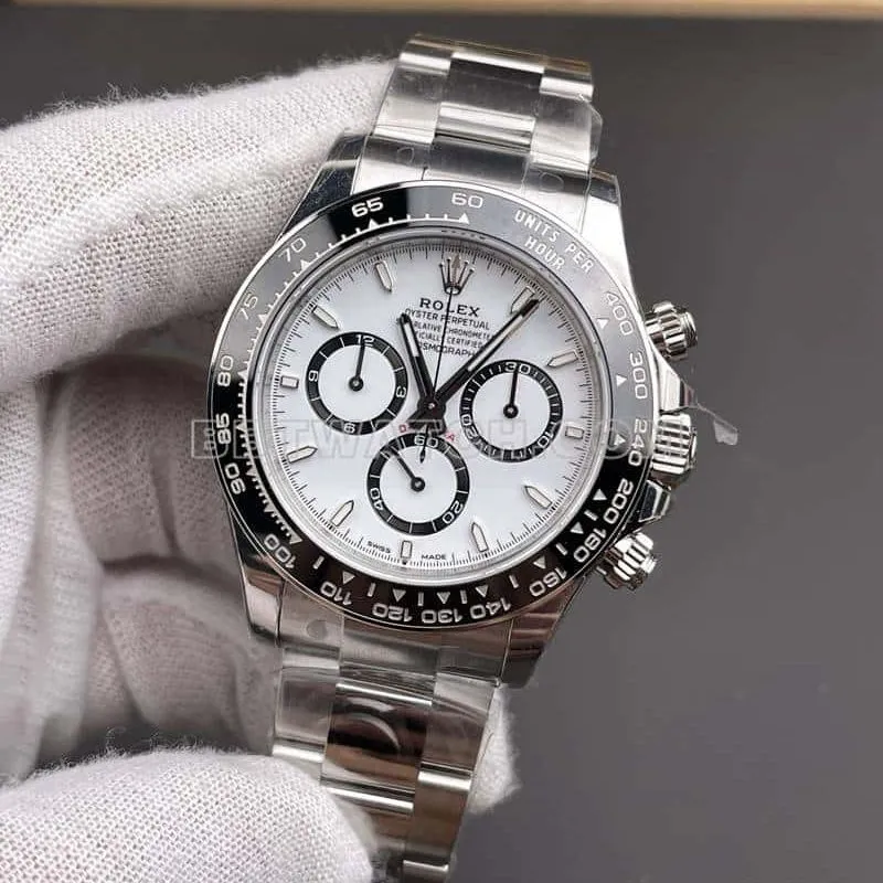 VSRolexDaytonatop-tier 1:1super clonewhite dial126500braceletlive photos