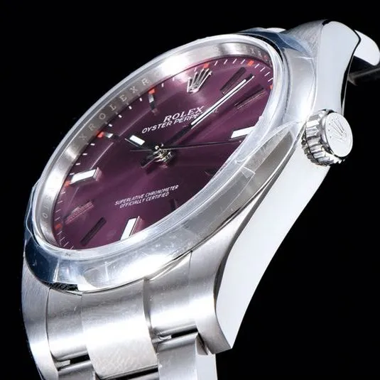 Rolextop-tierhigh-quality watch Oyster Perpetual series men's mechanical purple plate steel bracelet watch clasp picture
