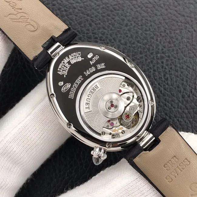ZF Factory Breguet top-tier watch women's white dial black belt Queen of Naples series mechanical watch clasp picture