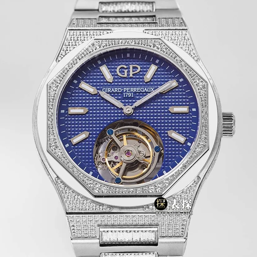 MTF Laurel Girard-Perregaux watch watch blue dial diamond steel bracelet model clasplive photos