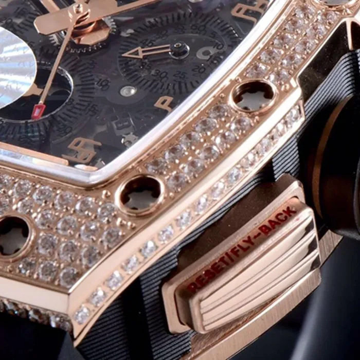 top-tier watch Richard Mille men's black dial automaticchronograph watch bracelet picture