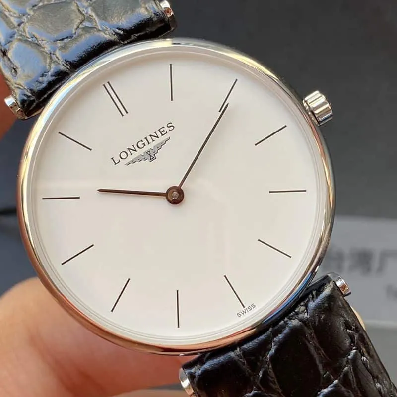 Longinestop-tiersuper watch ultra-thin Jialan series boutique couple watch quartz watch clasp picture