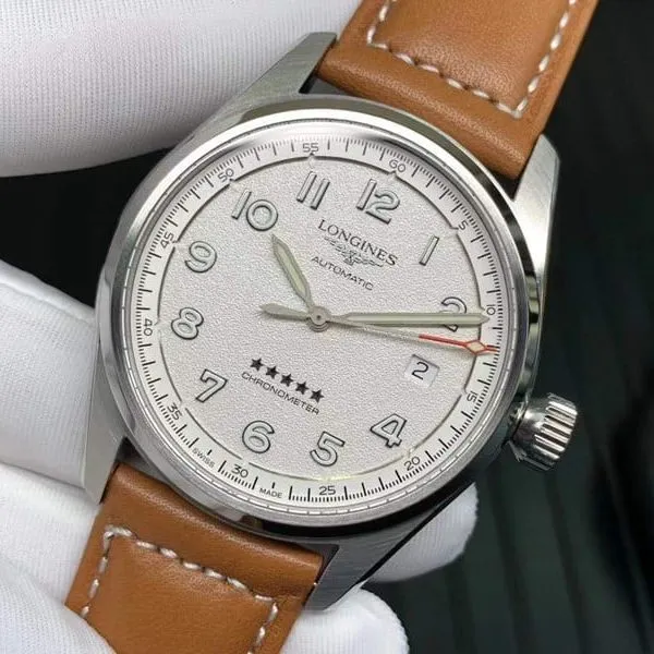 Longinesreplica watch pioneer series five-star admiral white dial mechanical watch back cover picture
