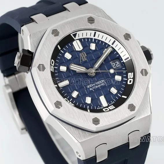 APS factory Audemars PiguetRoyal Oak offshore type 1:1top-tier sea blue dial rubber model 15720ST.OO.A027CA.01front live photo