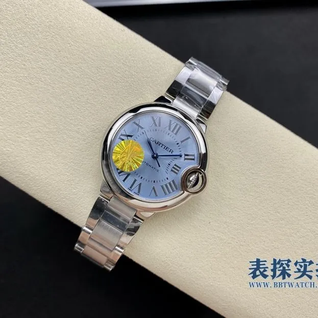 top-tier replicaCartier33mm new color ice blue balloon mechanical bottom cover