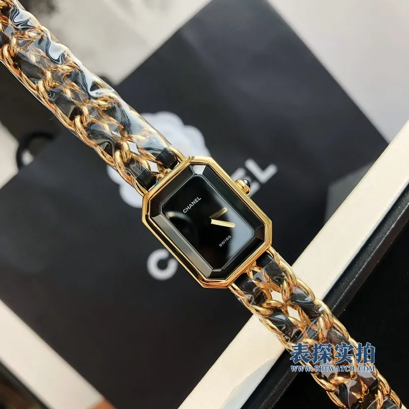 top-tiersuper clonec factory Chanel ladies black dialquartz watch front bottom cover