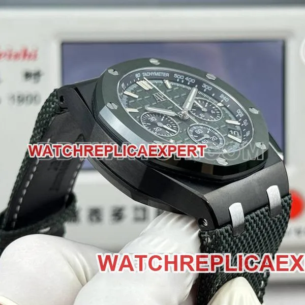 Audemars Piguet watch LS factory Royal Oak offshore type 43MM green dialchronograph mechanical rubber model 26420front live photo