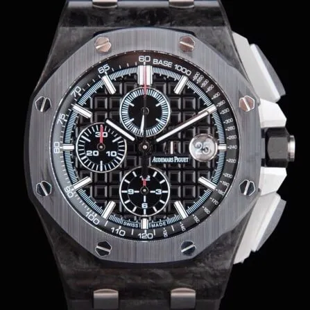 top-tier replicaAPFAudemars PiguetRoyal Oakblack dial offshore 26400 forged carbon brazing chronograph watch black dial concentrated research and development to break through barriers movement chart